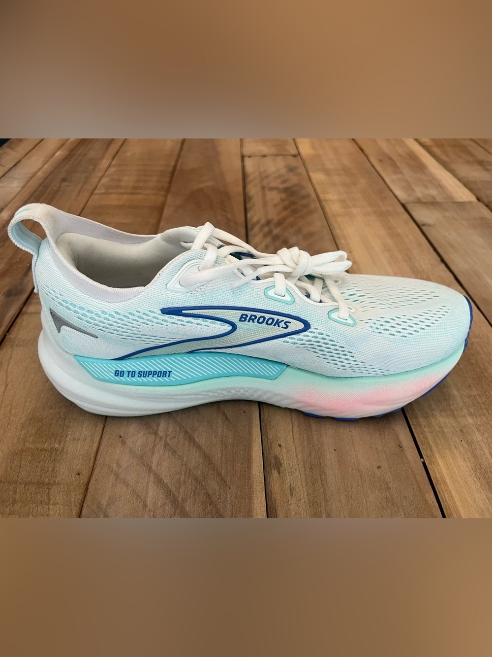 Brooks Glycerin GTS 22 Limpet Shell Amparo Blue W Running Shoes Size 8.5D (Wide) - Picture 8 of 14